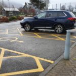 Disabled parking at Portree Library